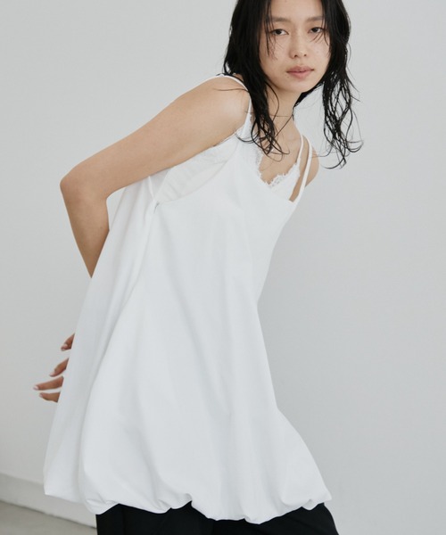 DRWCYS（ドロシーズ）の「バルーンキャミチュニック（キャミソール・レディース・ホワイト/ブラック・FREE）」の3枚目の写真