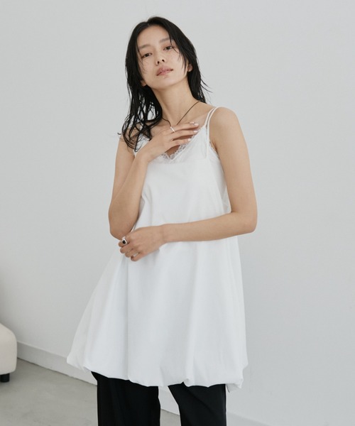 DRWCYS（ドロシーズ）の「バルーンキャミチュニック（キャミソール・レディース・ホワイト/ブラック・FREE）」の4枚目の写真