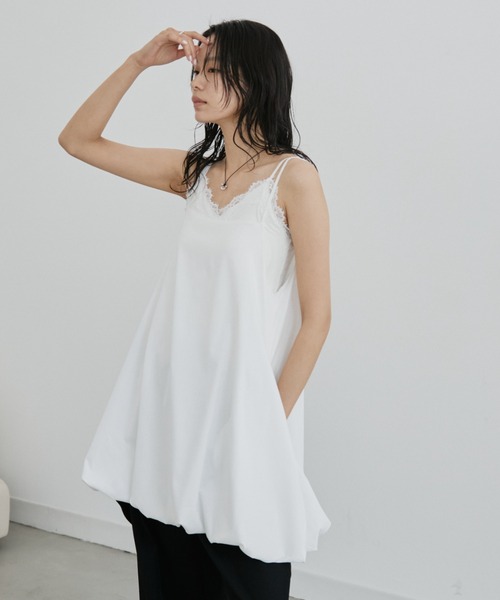 DRWCYS（ドロシーズ）の「バルーンキャミチュニック（キャミソール・レディース・ホワイト/ブラック・FREE）」の5枚目の写真