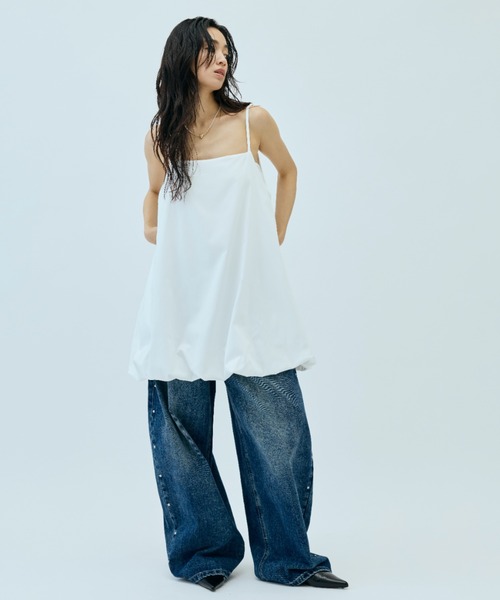 DRWCYS（ドロシーズ）の「バルーンキャミチュニック（キャミソール・レディース・ホワイト/ブラック・FREE）」の18枚目の写真