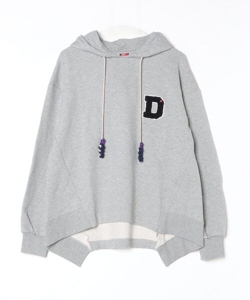 DOUBLE STANDARD CLOTHING（ダブルスタンダードクロージング）の「Dロゴワッペン 裏毛フーディー（パーカー・レディース・トップグレー/ブラック・FREE）」の14枚目の写真