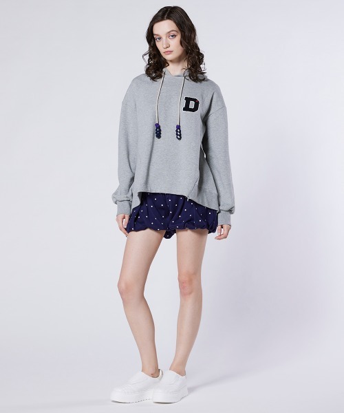 DOUBLE STANDARD CLOTHING（ダブルスタンダードクロージング）の「Dロゴワッペン 裏毛フーディー（パーカー・レディース・トップグレー/ブラック・FREE）」の12枚目の写真