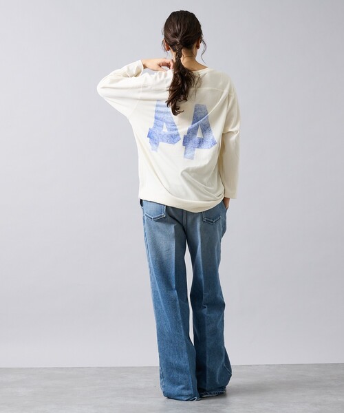 DEUS EX MACHINA(デウスエクスマキナ)の「【Deus Ex Machina / デウスエクスマキナ】 Futile Effort Jersey ナンバリング 長袖Tシャツ/ ユニセックス(Tシャツ/カットソー・メンズ・バイオレット/アイボリー・S/M)」の4枚目の写真