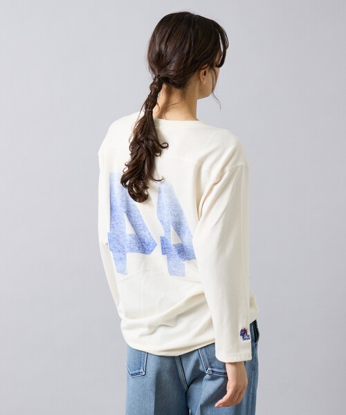 DEUS EX MACHINA(デウスエクスマキナ)の「【Deus Ex Machina / デウスエクスマキナ】 Futile Effort Jersey ナンバリング 長袖Tシャツ/ ユニセックス(Tシャツ/カットソー・メンズ・バイオレット/アイボリー・S/M)」の5枚目の写真