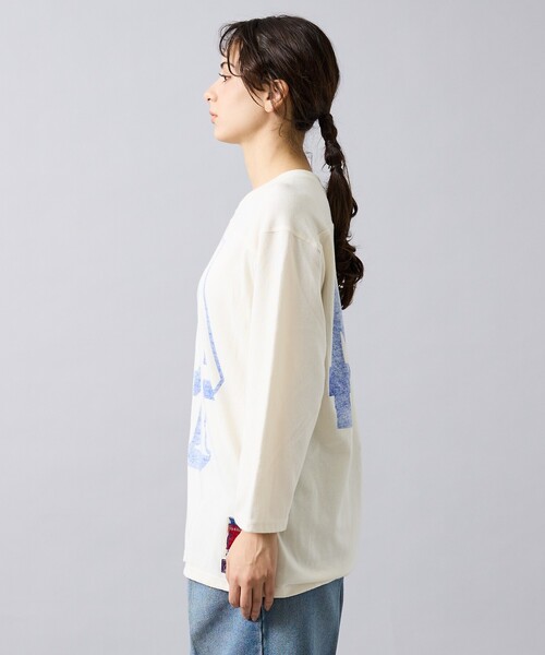 DEUS EX MACHINA(デウスエクスマキナ)の「【Deus Ex Machina / デウスエクスマキナ】 Futile Effort Jersey ナンバリング 長袖Tシャツ/ ユニセックス(Tシャツ/カットソー・メンズ・バイオレット/アイボリー・S/M)」の6枚目の写真