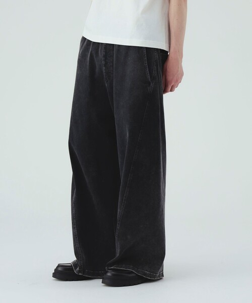 BEAMS HEART(ビームスハート)の「【7/16値下げ】コットン天竺 フェード ワイドストレート パンツ(その他パンツ・メンズ・グレー/ブラック・SMALL/LARGE/MEDIUM)」の3枚目の写真