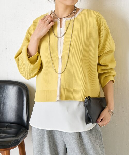 Jena espace merveilleux(ジェナ エスパスメルヴェイユ)の「【着回し力◎/レイヤードに活躍】裾ツイルタンクトップ(Tシャツ/カットソー・レディース・オフホワイト/ブラック・FREE)」の7枚目の写真