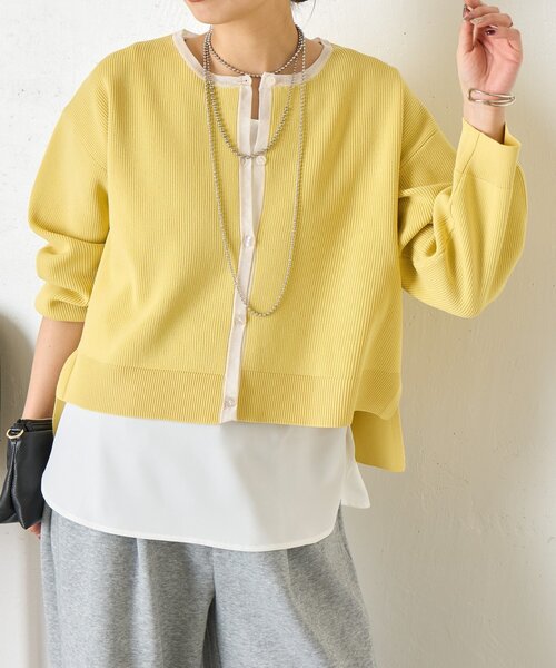 Jena espace merveilleux(ジェナ エスパスメルヴェイユ)の「【着回し力◎/レイヤードに活躍】裾ツイルタンクトップ(Tシャツ/カットソー・レディース・オフホワイト/ブラック・FREE)」の8枚目の写真