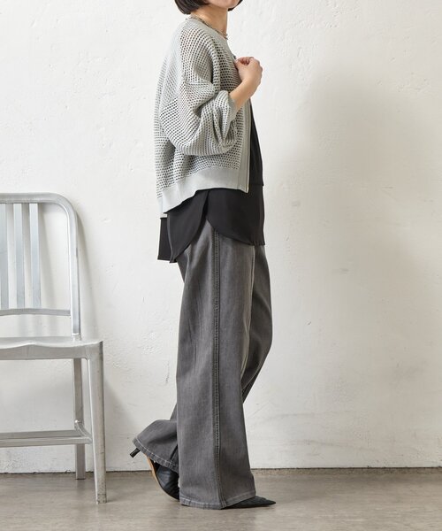 Jena espace merveilleux(ジェナ エスパスメルヴェイユ)の「【着回し力◎/レイヤードに活躍】裾ツイルタンクトップ(Tシャツ/カットソー・レディース・オフホワイト/ブラック・FREE)」の21枚目の写真