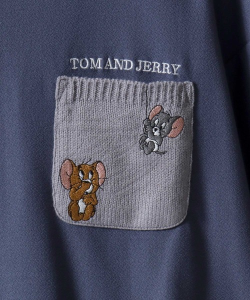 Tom&Jerry(トムアンドジェリー)の「Tom&Jerry/トムとジェリー 梨地 オーバーサイズ ワンポイント刺繍 ニットポケット ドローコード 半袖Tシャツ レディース メンズ(Tシャツ/カットソー・レディース・スミクロ/ホワイト/グレイッシュベージュ/グレイッシュブルー・M/L/LL)」の18枚目の写真