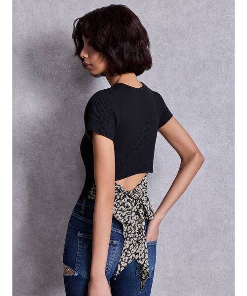 GYDA（ジェイダ）の「レオパードバックリボントップス（Tシャツ/カットソー・レディース・ブラック/オフホワイト・FREE）」の10枚目の写真