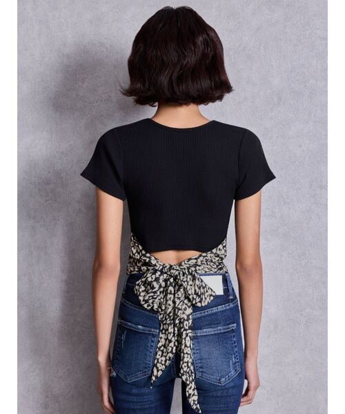 GYDA（ジェイダ）の「レオパードバックリボントップス（Tシャツ/カットソー・レディース・ブラック/オフホワイト・FREE）」の11枚目の写真