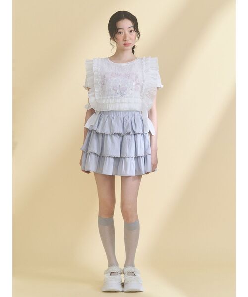 merry jenny（メリージェニー）の「おどるうさぎのシャーリングTee（Tシャツ/カットソー・レディース・ブルー/オフホワイト・FREE）」の17枚目の写真