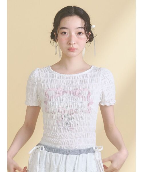 merry jenny（メリージェニー）の「おどるうさぎのシャーリングTee（Tシャツ/カットソー・レディース・ブルー/オフホワイト・FREE）」の22枚目の写真