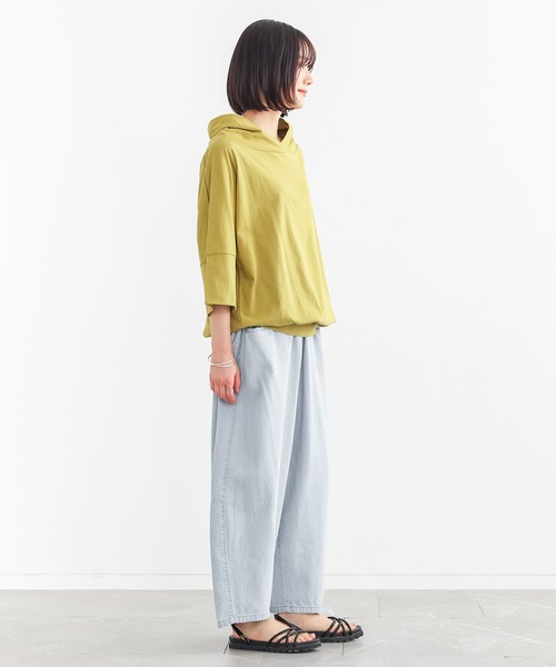 n'OrLABEL(ノアールレーベル)の「『ヒッコリーコクーンパンツ』(デニムパンツ・レディース・ライトブルー/ネイビー・FREE)」の11枚目の写真