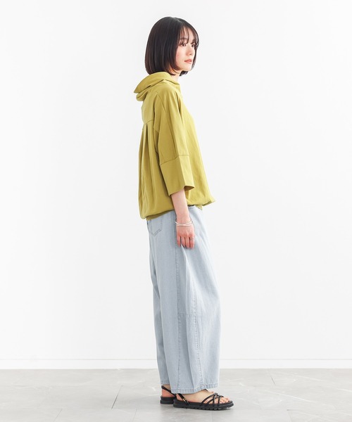 n'OrLABEL(ノアールレーベル)の「『ヒッコリーコクーンパンツ』(デニムパンツ・レディース・ライトブルー/ネイビー・FREE)」の12枚目の写真