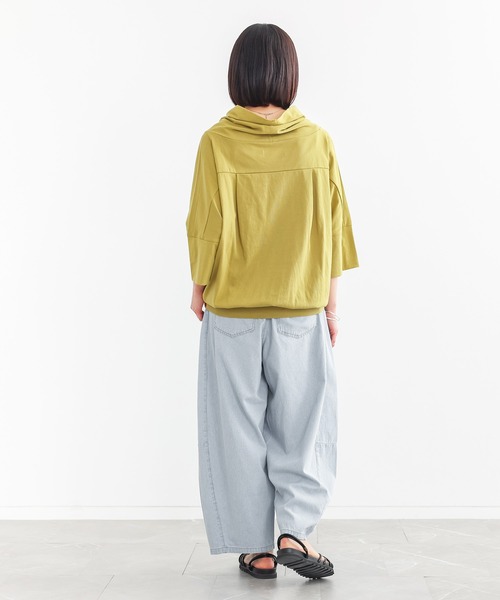 n'OrLABEL(ノアールレーベル)の「『ヒッコリーコクーンパンツ』(デニムパンツ・レディース・ライトブルー/ネイビー・FREE)」の13枚目の写真