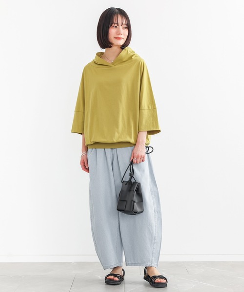 n'OrLABEL(ノアールレーベル)の「『ヒッコリーコクーンパンツ』(デニムパンツ・レディース・ライトブルー/ネイビー・FREE)」の10枚目の写真