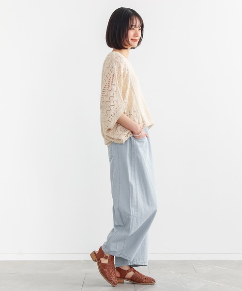 n'OrLABEL(ノアールレーベル)の「『ヒッコリーコクーンパンツ』(デニムパンツ・レディース・ライトブルー/ネイビー・FREE)」の17枚目の写真