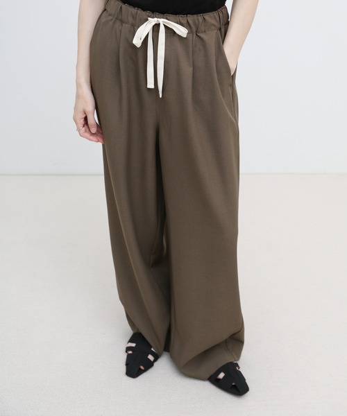 select MOCA(セレクトモカ)の「リネンタッチリラックスワイドパンツ【セットアップ対応可】(その他パンツ・レディース・ブラック/ライトベージュ/ブラウン・FREE)」の20枚目の写真