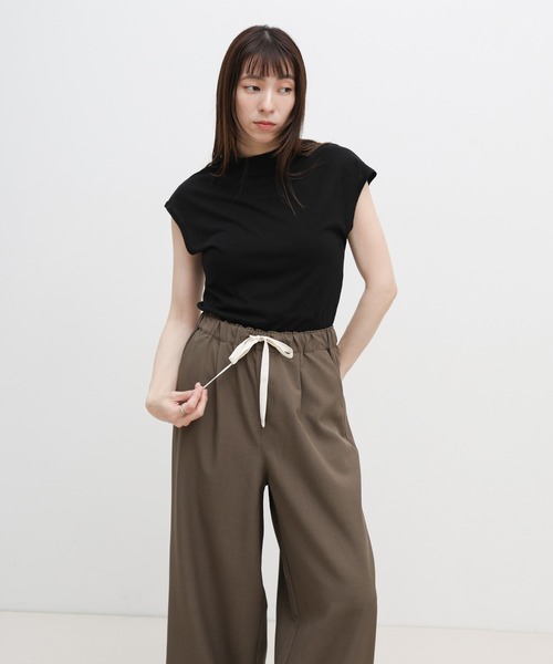 select MOCA(セレクトモカ)の「リネンタッチリラックスワイドパンツ【セットアップ対応可】(その他パンツ・レディース・ブラック/ライトベージュ/ブラウン・FREE)」の22枚目の写真