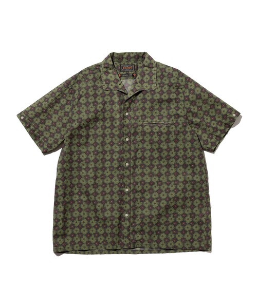 BEAMS PLUS（ビームスプラス）の「Italian Collar Mesh Print（シャツ/ブラウス・メンズ・イエロー/グリーン・SMALL/X-LARGE/LARGE/MEDIUM）」の2枚目の写真