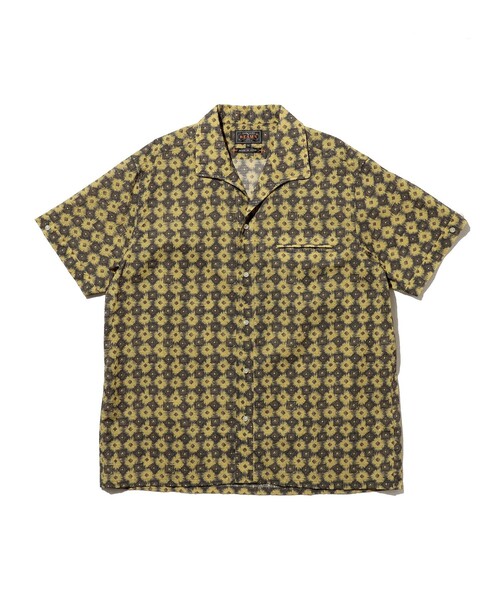 BEAMS PLUS（ビームスプラス）の「Italian Collar Mesh Print（シャツ/ブラウス・メンズ・イエロー/グリーン・SMALL/X-LARGE/LARGE/MEDIUM）」の3枚目の写真