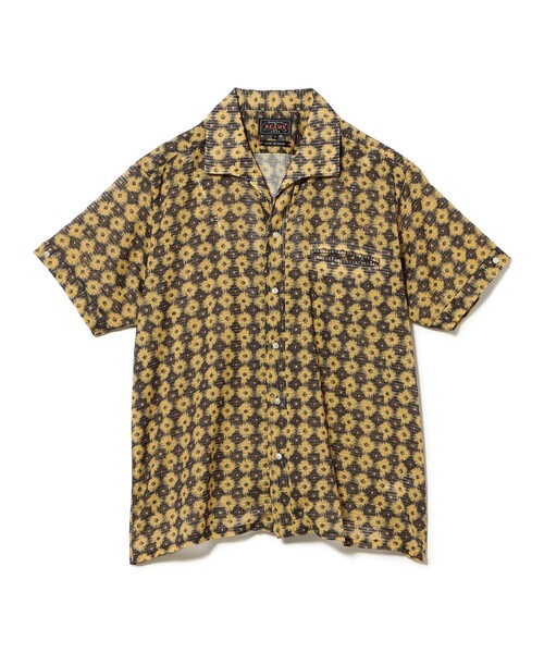 BEAMS PLUS（ビームスプラス）の「Italian Collar Mesh Print（シャツ/ブラウス・メンズ・イエロー/グリーン・SMALL/X-LARGE/LARGE/MEDIUM）」の4枚目の写真