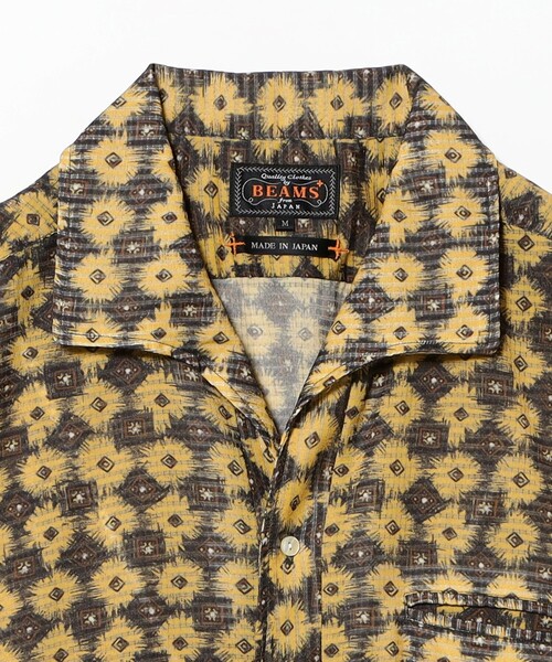 BEAMS PLUS（ビームスプラス）の「Italian Collar Mesh Print（シャツ/ブラウス・メンズ・イエロー/グリーン・SMALL/X-LARGE/LARGE/MEDIUM）」の5枚目の写真