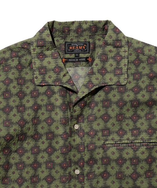 BEAMS PLUS（ビームスプラス）の「Italian Collar Mesh Print（シャツ/ブラウス・メンズ・イエロー/グリーン・SMALL/X-LARGE/LARGE/MEDIUM）」の11枚目の写真