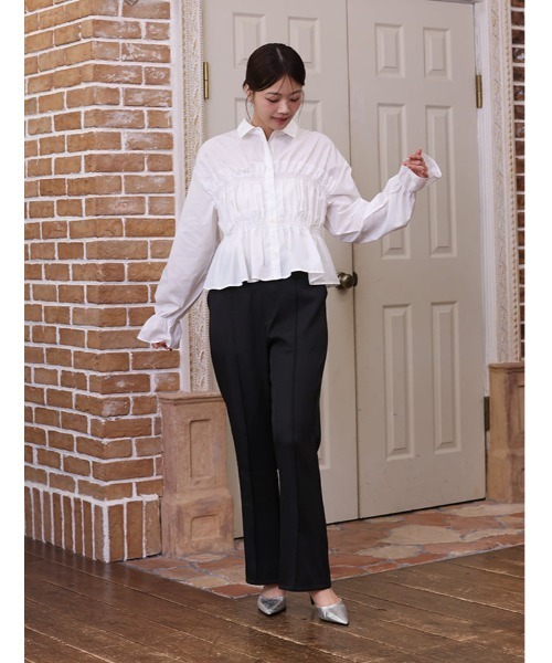 fifth（フィフス）の「ハイウエストフレアパンツ（その他パンツ・レディース・ブルー系その他5/ブラック・XS/M）」の7枚目の写真