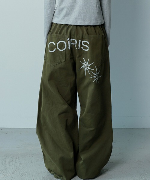 Ada.(エイダ)の「◇COIRIS◇ブランド直輸入正規品/ドレンバッグダーティロゴパラシュートコットンパンツ 男女共用 DREN BACK DIRTY LOGO PARACHUTE COTTON PANTS(その他パンツ・レディース・カーキ/ブラック・L/M)」の8枚目の写真