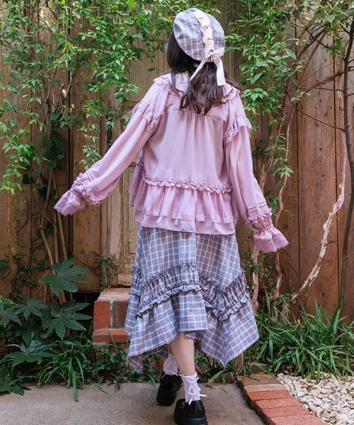 axes femme(アクシーズファム)の「ブルゾン風フリルシアブラウス(シャツ/ブラウス・レディース・ブラック/ピンク/ホワイト・FREE)」の11枚目の写真