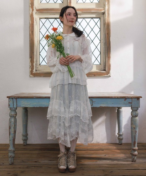 axes femme(アクシーズファム)の「ブルゾン風フリルシアブラウス(シャツ/ブラウス・レディース・ブラック/ピンク/ホワイト・FREE)」の12枚目の写真