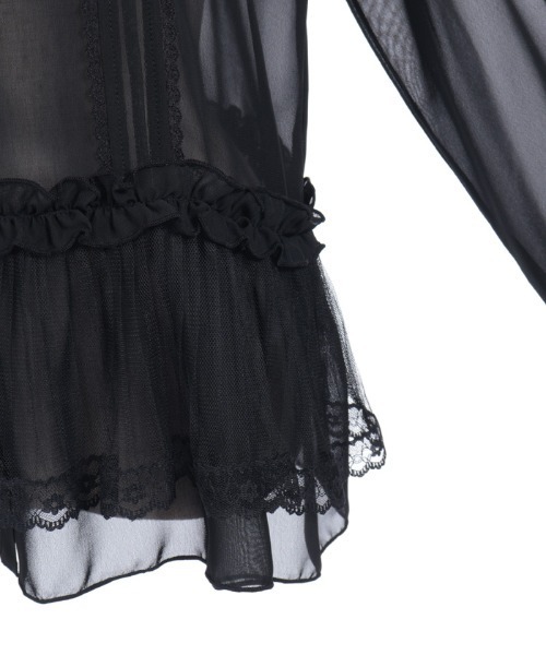 axes femme(アクシーズファム)の「ブルゾン風フリルシアブラウス(シャツ/ブラウス・レディース・ブラック/ピンク/ホワイト・FREE)」の18枚目の写真