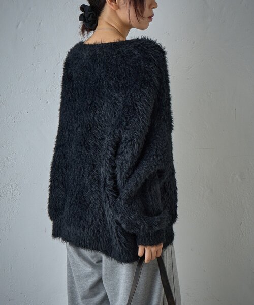 goocy（グーシー）の「フェザーニットオーバーカーデ（カーディガン/ボレロ・レディース・モカ/グレー・FREE）」の6枚目の写真