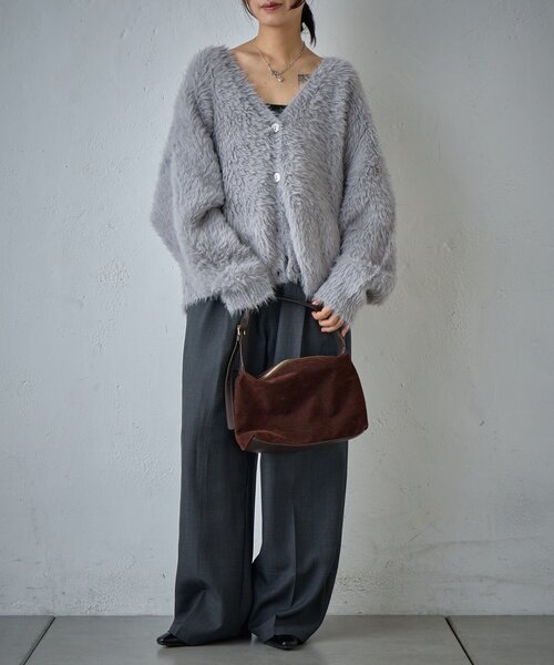goocy（グーシー）の「フェザーニットオーバーカーデ（カーディガン/ボレロ・レディース・モカ/グレー・FREE）」の12枚目の写真
