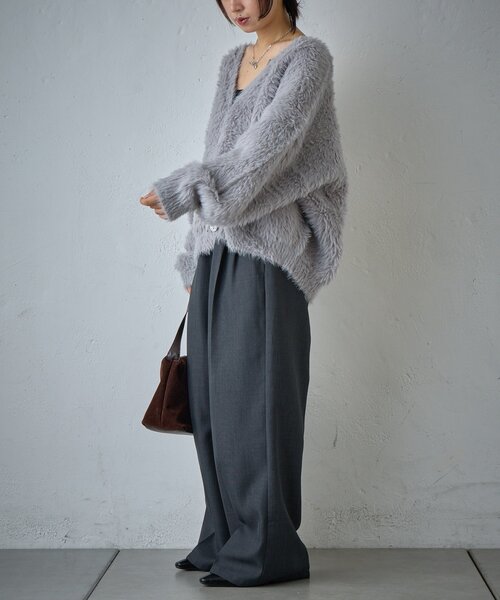 goocy（グーシー）の「フェザーニットオーバーカーデ（カーディガン/ボレロ・レディース・モカ/グレー・FREE）」の13枚目の写真