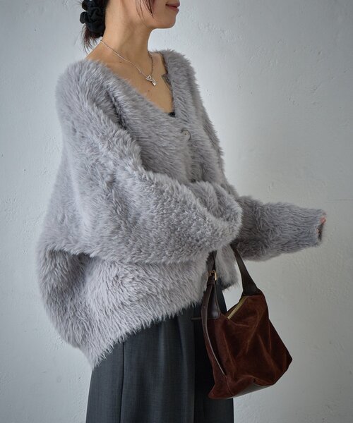 goocy（グーシー）の「フェザーニットオーバーカーデ（カーディガン/ボレロ・レディース・モカ/グレー・FREE）」の14枚目の写真