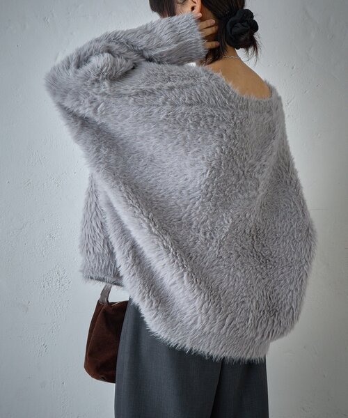 goocy（グーシー）の「フェザーニットオーバーカーデ（カーディガン/ボレロ・レディース・モカ/グレー・FREE）」の17枚目の写真