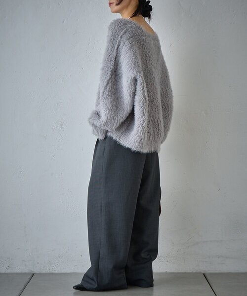 goocy（グーシー）の「フェザーニットオーバーカーデ（カーディガン/ボレロ・レディース・モカ/グレー・FREE）」の18枚目の写真