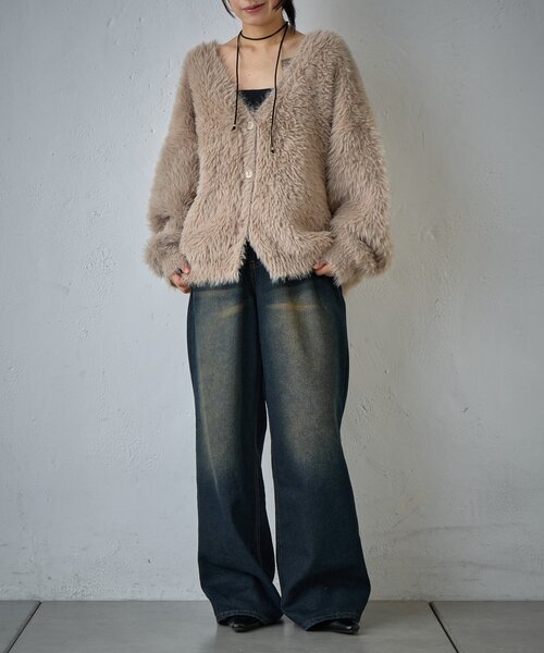 goocy（グーシー）の「フェザーニットオーバーカーデ（カーディガン/ボレロ・レディース・モカ/グレー・FREE）」の21枚目の写真