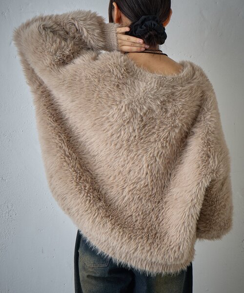 goocy（グーシー）の「フェザーニットオーバーカーデ（カーディガン/ボレロ・レディース・モカ/グレー・FREE）」の22枚目の写真