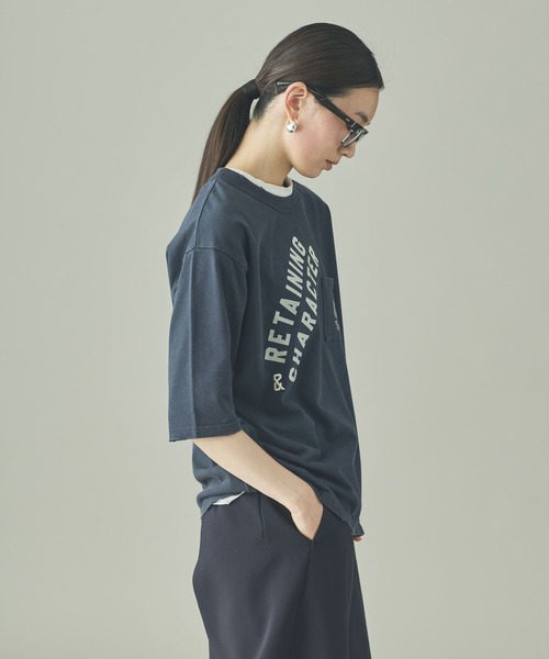 Curensology（カレンソロジー）の「Curensology(カレンソロジー)/【UNIVERSAL OVERALL】別注ポケットＴシャツ（Tシャツ/カットソー・レディース・グレー/ネイビー・FREE）」の20枚目の写真