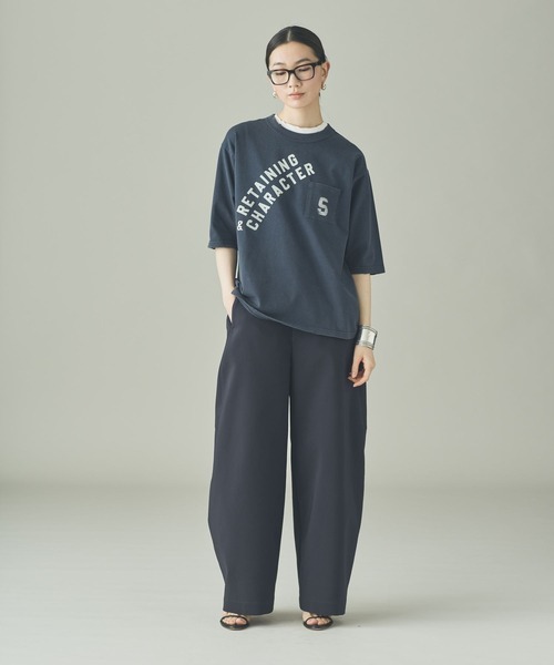 Curensology（カレンソロジー）の「Curensology(カレンソロジー)/【UNIVERSAL OVERALL】別注ポケットＴシャツ（Tシャツ/カットソー・レディース・グレー/ネイビー・FREE）」の22枚目の写真