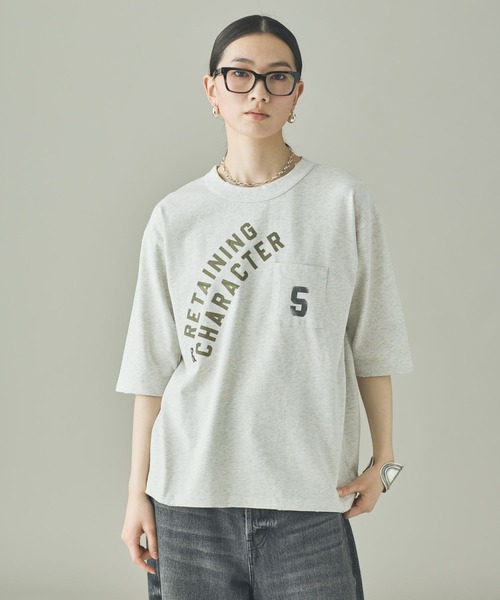 Curensology（カレンソロジー）の「Curensology(カレンソロジー)/【UNIVERSAL OVERALL】別注ポケットＴシャツ（Tシャツ/カットソー・レディース・グレー/ネイビー・FREE）」の10枚目の写真