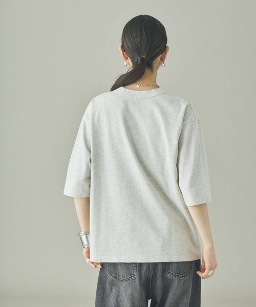 Curensology（カレンソロジー）の「Curensology(カレンソロジー)/【UNIVERSAL OVERALL】別注ポケットＴシャツ（Tシャツ/カットソー・レディース・グレー/ネイビー・FREE）」の12枚目の写真