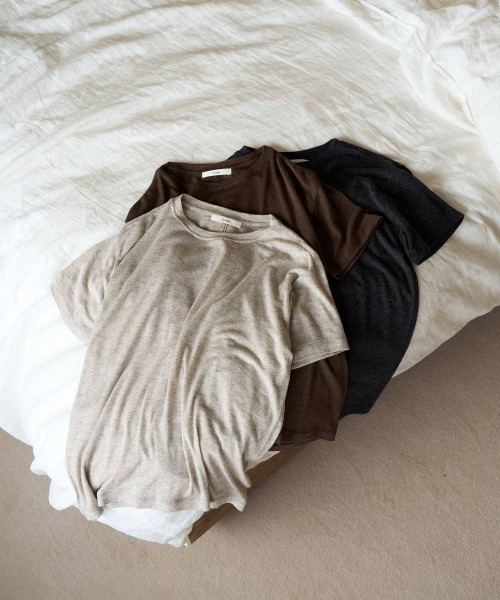 anuke(アンヌーク)の「anuke Wool Compact T-shirts ウールコンパクトTシャツ/62620612(Tシャツ/カットソー・レディース・ベージュ/チャコールグレー/ブラウン・ONE SIZE)」の12枚目の写真