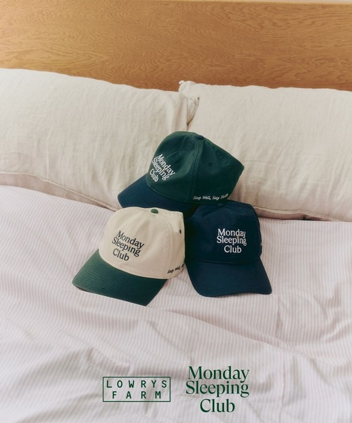 LOWRYS FARM(ローリーズファーム)の「Monday Sleeping Club ロゴシシュウCAP 661515(キャップ・レディース・ネイビー/グリーン/ホワイト・FREE)」の4枚目の写真