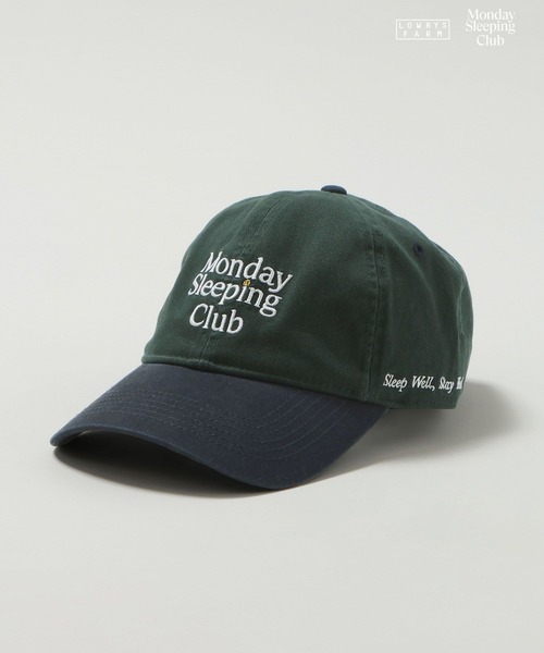 LOWRYS FARM(ローリーズファーム)の「Monday Sleeping Club ロゴシシュウCAP 661515(キャップ・レディース・ネイビー/グリーン/ホワイト・FREE)」の8枚目の写真